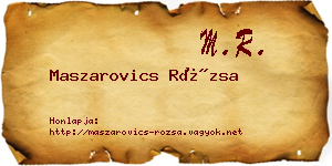 Maszarovics Rózsa névjegykártya