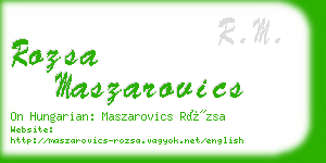 rozsa maszarovics business card
